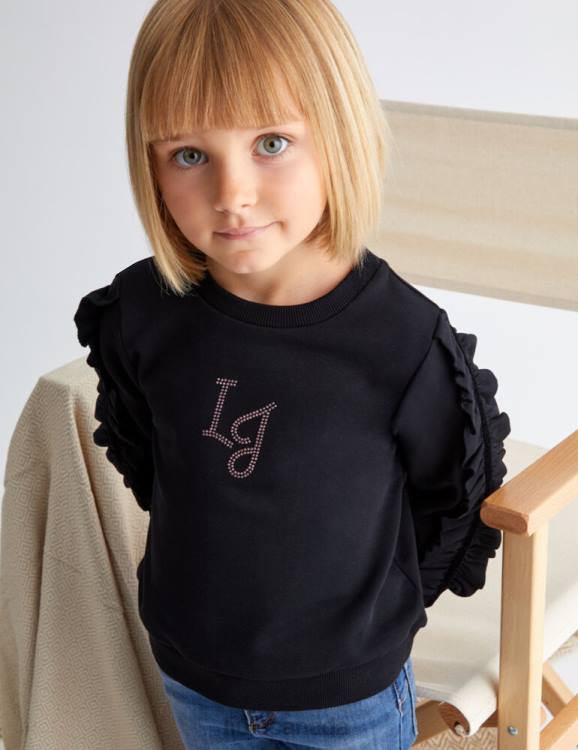 Clothing Liu Jo Sweatshirt With Ruching And Gemstones Kids F6063256