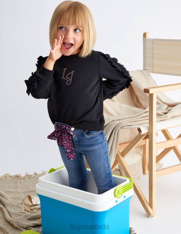 Clothing Liu Jo Sweatshirt With Ruching And Gemstones Kids F6063256