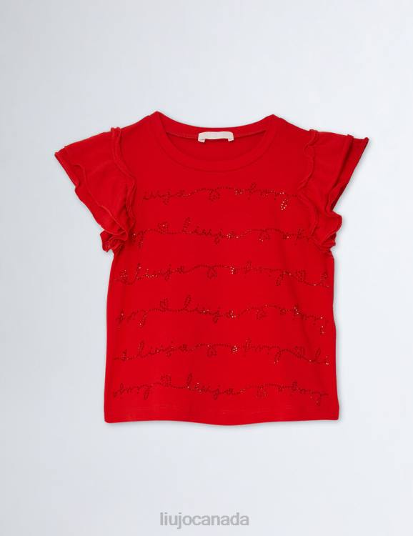 Clothing Liu Jo T-Shirt With Logo And Gemstones Kids F6063282