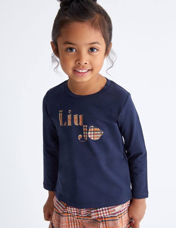 Clothing Liu Jo T-Shirt With Tartan Logo Kids F6063280