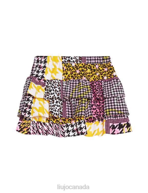 Clothing Liu Jo Flounced Skirt With Patchwork Print Kids F6063448