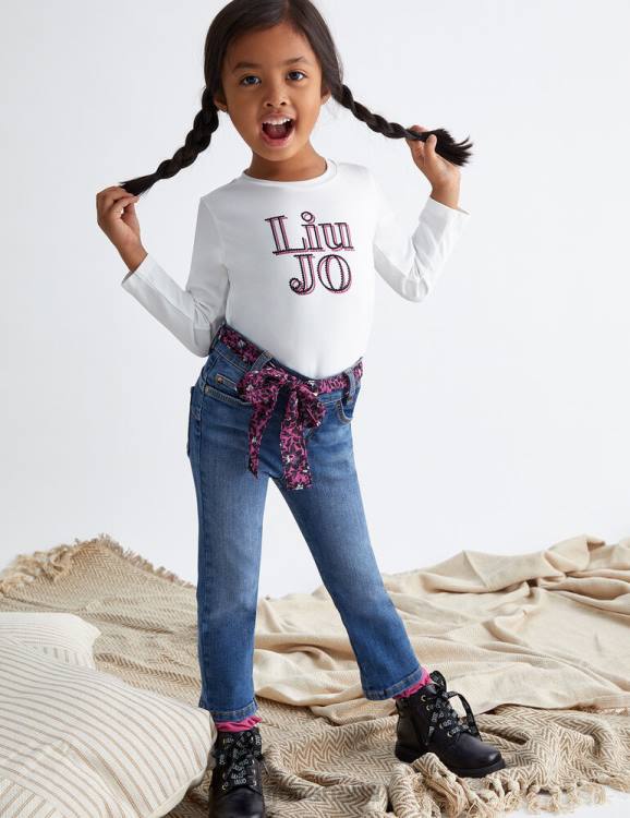 Clothing Liu Jo Straight Jeans With Belt Kids F6063307