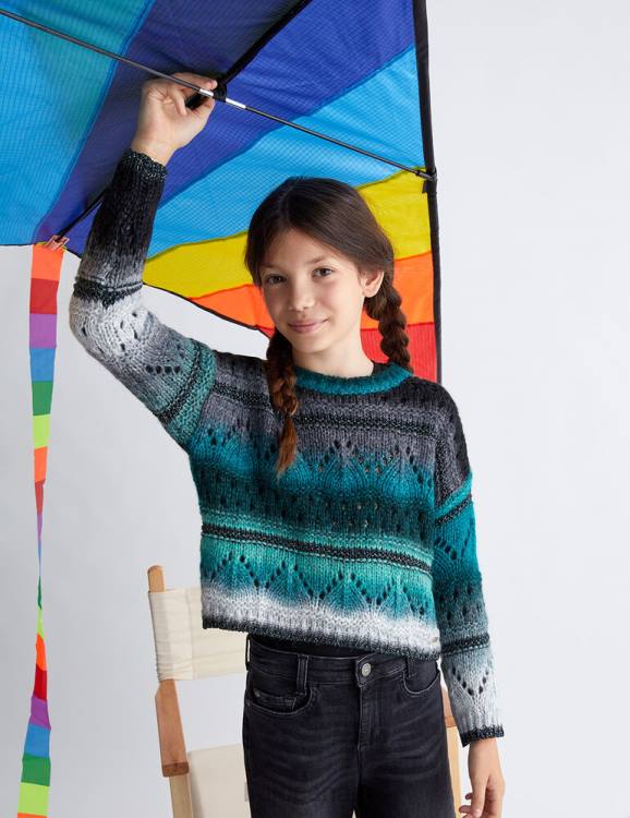 Clothing Liu Jo Striped Jumper In Wool Blend Kids F6063323