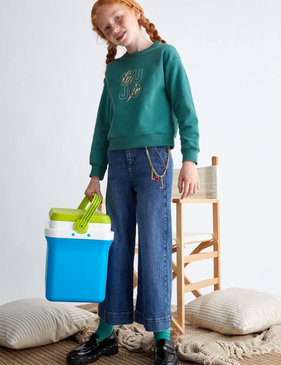 Clothing Liu Jo Sweatshirt With Logo And Gemstones Kids F6063330