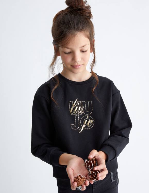 Clothing Liu Jo Sweatshirt With Logo And Gemstones Kids F6063336