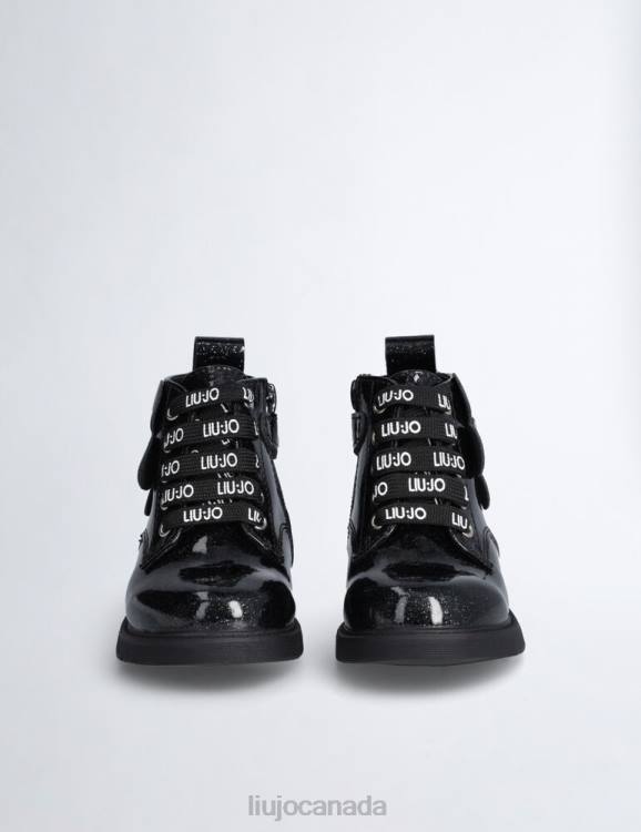Shoes Liu Jo Glitter Patent Leather Combat Boots Kids F6063271
