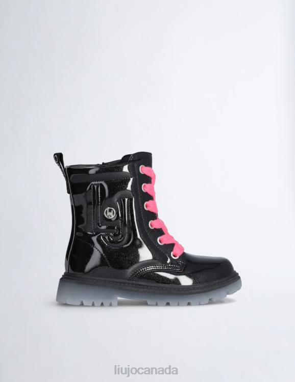 Shoes Liu Jo Glitter Patent Leather Combat Boots Kids F6063395
