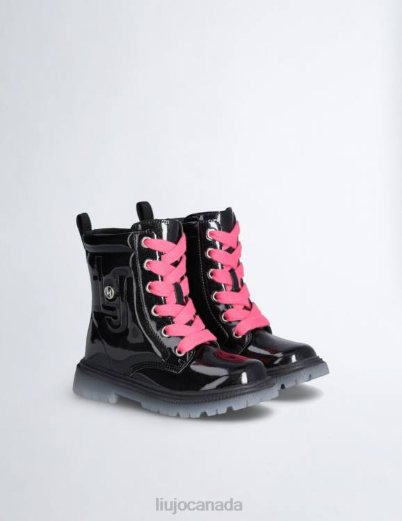 Shoes Liu Jo Glitter Patent Leather Combat Boots Kids F6063395