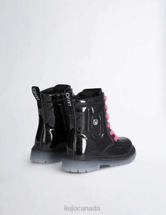 Shoes Liu Jo Glitter Patent Leather Combat Boots Kids F6063395