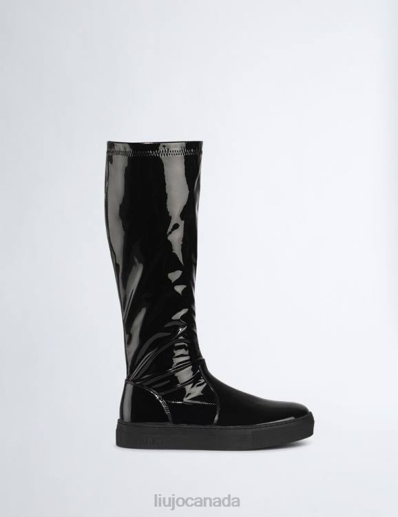 Shoes Liu Jo High Patent Leather Boots Kids F6063377