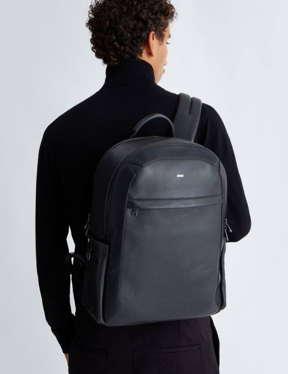 Bags Liu Jo Black Leather Backpack Men F6063217