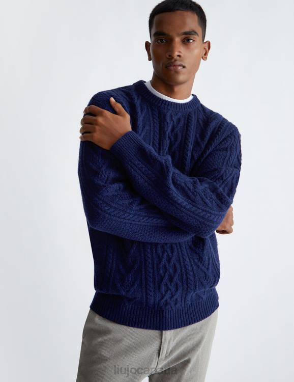 Clothing Liu Jo Wool Cable Knit Sweater Men F6063095
