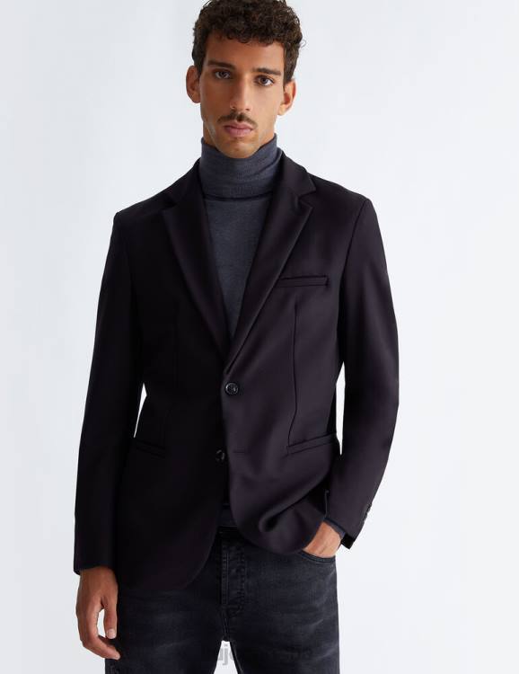 Clothing Liu Jo Black Lycra Blazer Men F6062906
