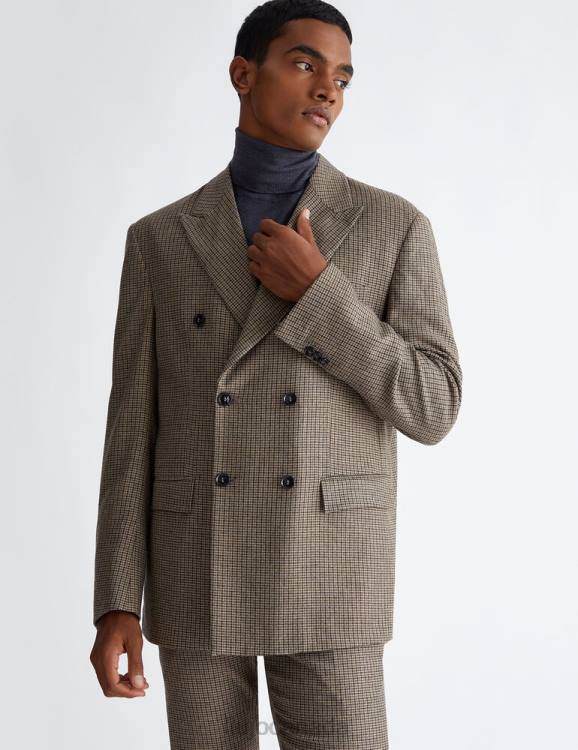Clothing Liu Jo Double-Breasted Houndstooth Blazer Men F6063013
