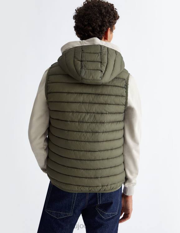 Clothing Liu Jo Military Green Gilet With Hood Men F6062959