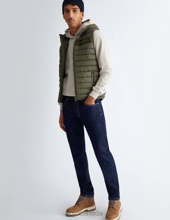 Clothing Liu Jo Military Green Gilet With Hood Men F6062959