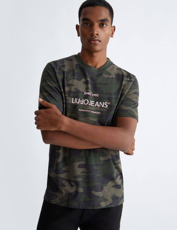 Clothing Liu Jo Camouflage T-Shirt With Logo Men F6062918