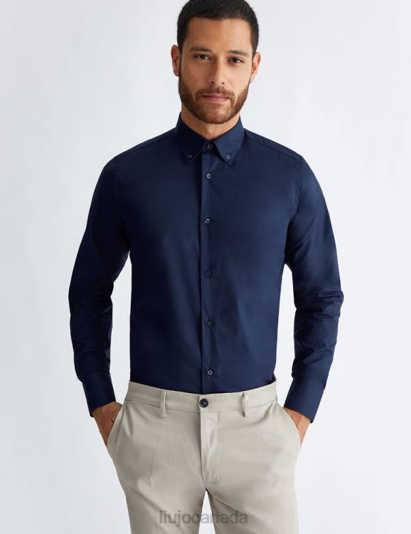 Clothing Liu Jo Dark Blue Slim-Fit Shirt Men F6062948