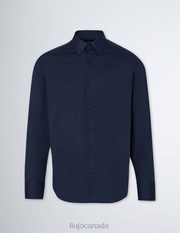 Clothing Liu Jo Dark Blue Slim-Fit Shirt Men F6062948