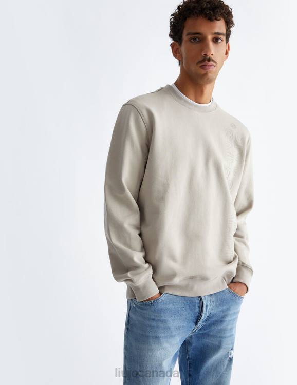Clothing Liu Jo Gray Sweatshirt With Logo Men F6062928