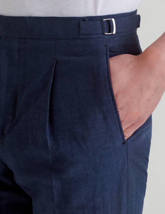 Clothing Liu Jo Cotton Linen Trousers With Darts Men F6063101