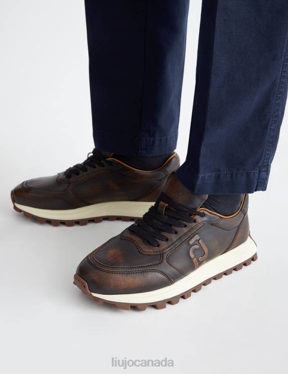 Shoes Liu Jo Brushed Leather Sneakers Men F6063165
