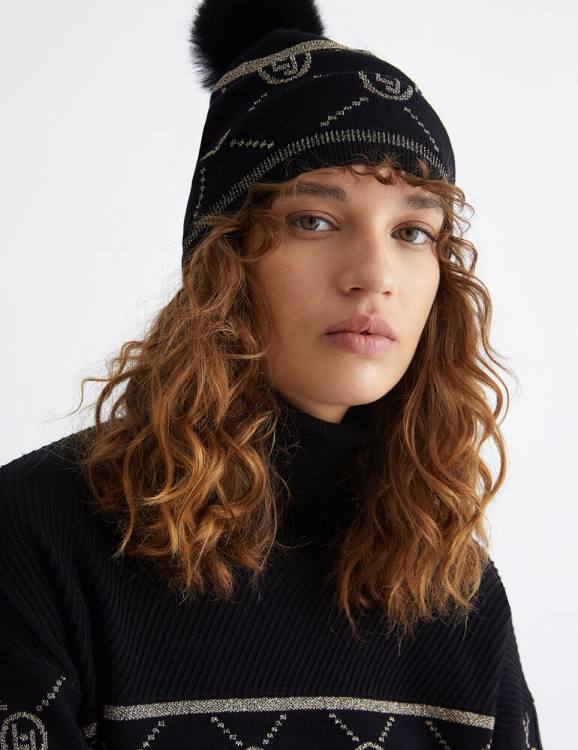 Accessories Liu Jo Jacquard Beanie With Logo Women F606553