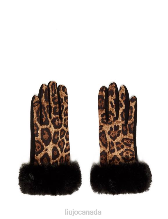 Accessories Liu Jo Animal-Print Jersey Gloves Women F6062816