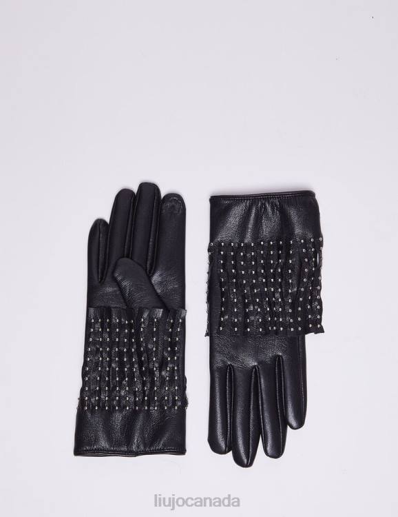 Accessories Liu Jo Black Gloves With Studs Women F6062374