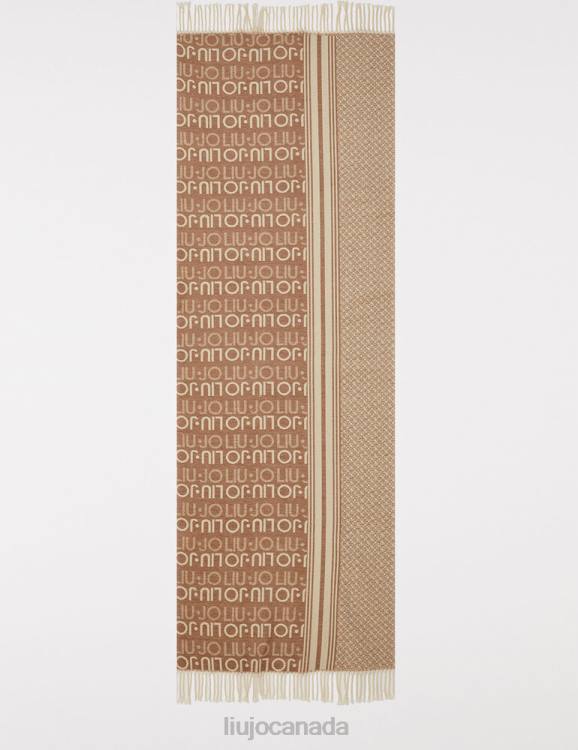 Accessories Liu Jo Beige Stole With Logo Women F6062128