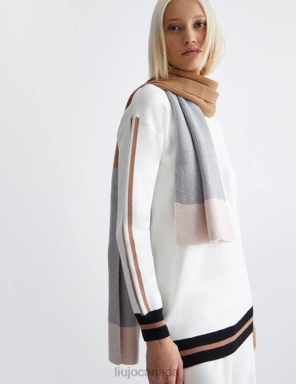Accessories Liu Jo Colour Block Scarf With Logo And Gemstones Women F6062194