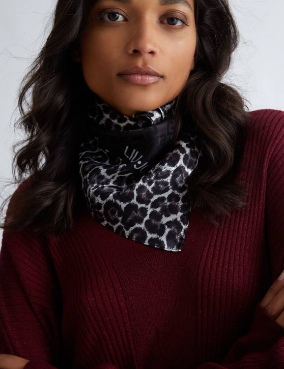 Accessories Liu Jo Eco-Friendly Scarf With Animal-Print Logo Women F6062350