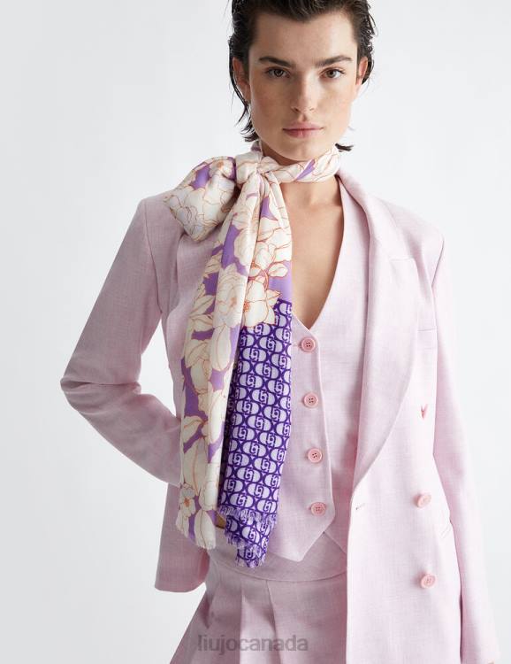 Accessories Liu Jo Floral Stole With Logo Women F6062127