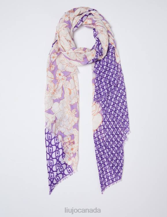 Accessories Liu Jo Floral Stole With Logo Women F6062127