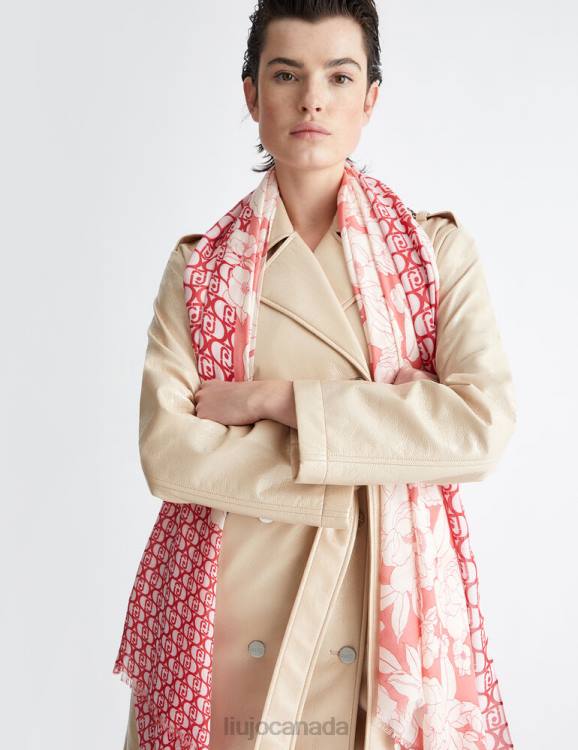 Accessories Liu Jo Floral Stole With Logo Women F6062130