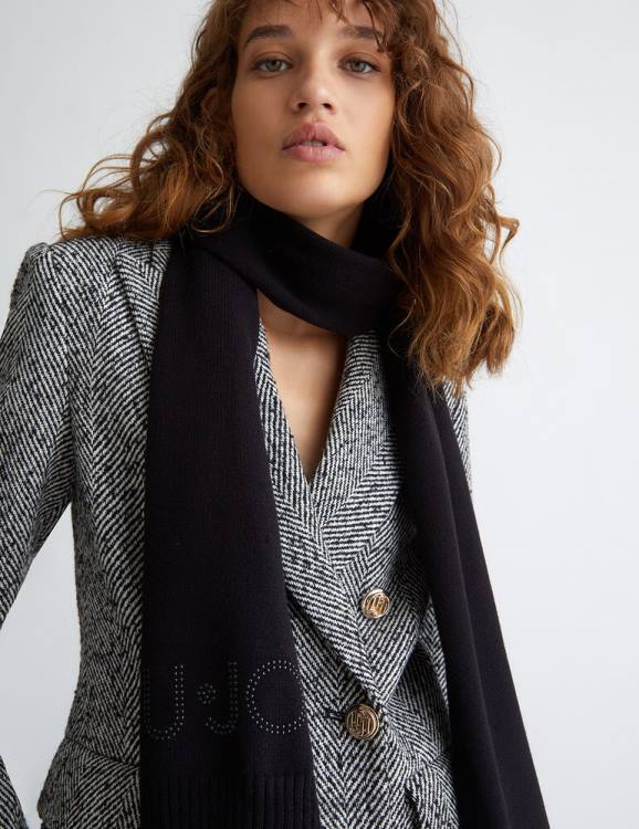 Accessories Liu Jo Scarf With Logo And Studs Women F6062247