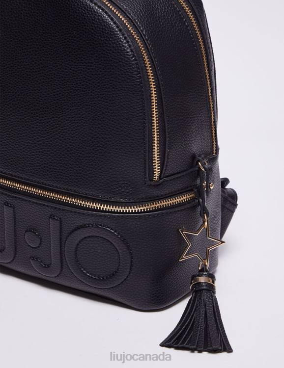 Bags Liu Jo Black Backpack With Maxi-Logo Women F6061453