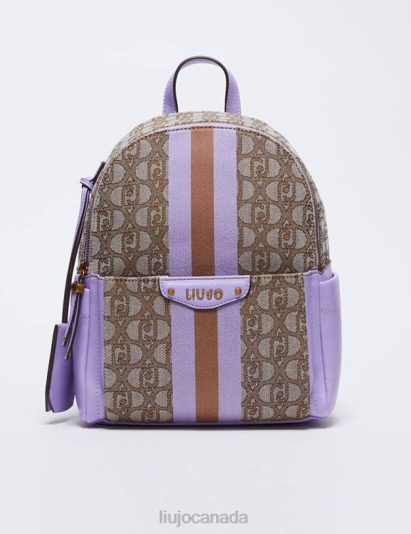 Bags Liu Jo Jacquard Backpack With Logo Women F6061509