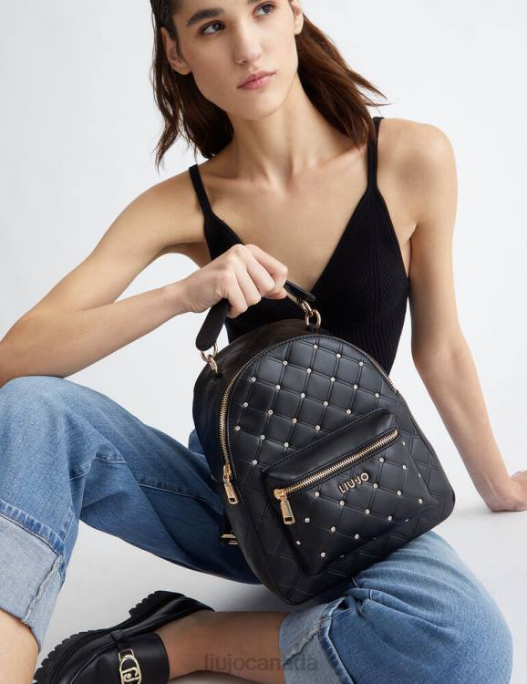 Bags Liu Jo Quilted Backpack With Gemstones Women F6061455
