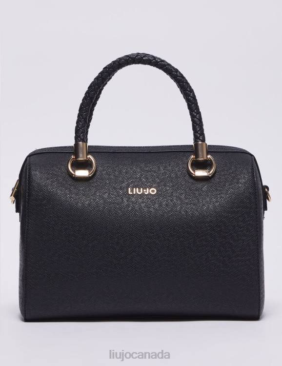 Bags Liu Jo Black Bowling Bag With Logo Women F6061439