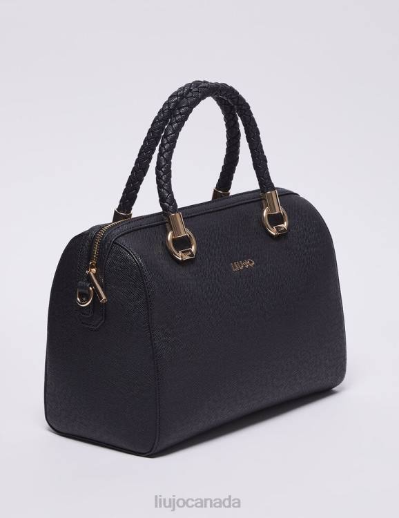 Bags Liu Jo Black Bowling Bag With Logo Women F6061439