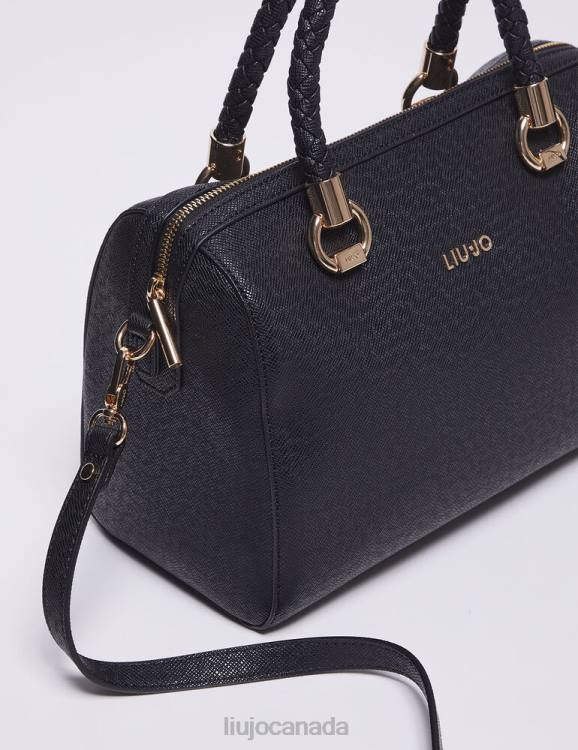 Bags Liu Jo Black Bowling Bag With Logo Women F6061439