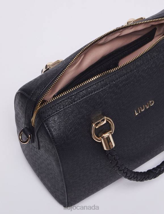 Bags Liu Jo Black Bowling Bag With Logo Women F6061439