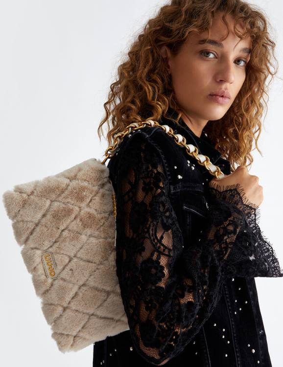 Bags Liu Jo Faux Fur Handbag Women F6061571
