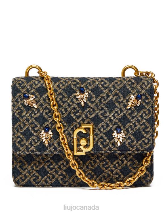 Bags Liu Jo Handbag With Jacquard Logo And Gemstones Women F6062729