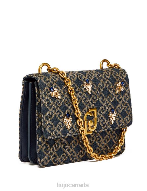 Bags Liu Jo Handbag With Jacquard Logo And Gemstones Women F6062729