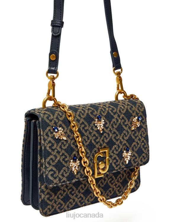 Bags Liu Jo Handbag With Jacquard Logo And Gemstones Women F6062729