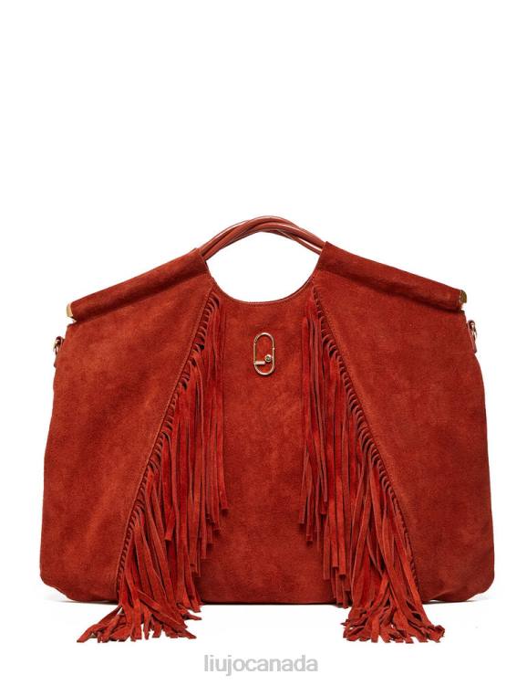 Bags Liu Jo Leather Shopping Bag With Fringes Women F6062619