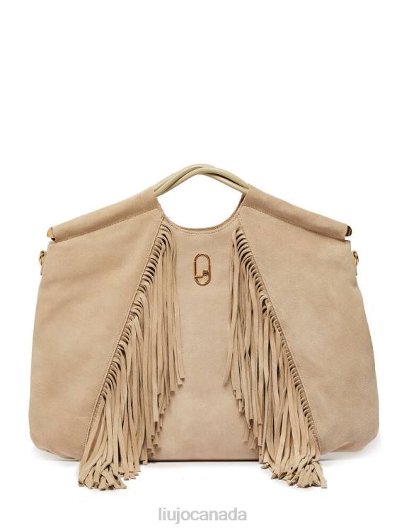 Bags Liu Jo Leather Shopping Bag With Fringes Women F6062629