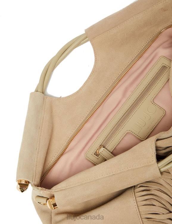 Bags Liu Jo Leather Shopping Bag With Fringes Women F6062629